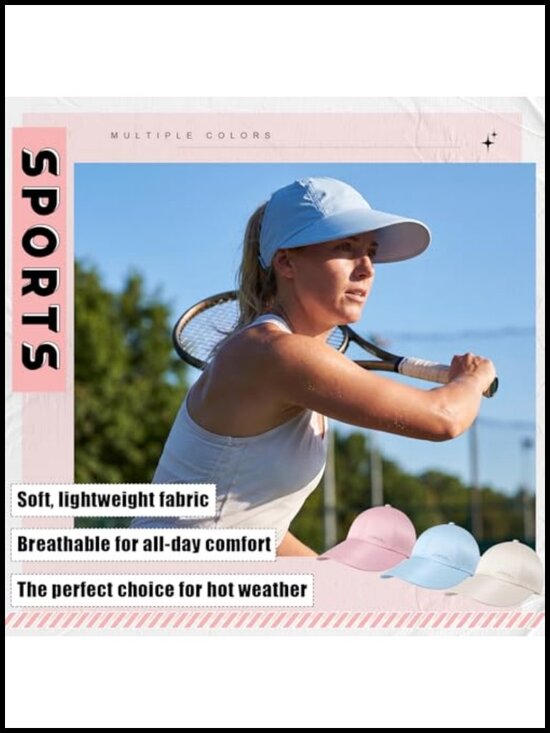 3 Pack Wide Brim UV Protection Baseball Hat Hollow Top Breathable Quick Dry main image 4